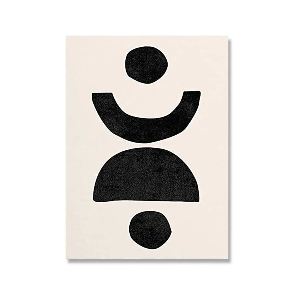 Modern Abstract Wall Art Mid Century Geometric Black Arches HD Canvas Print Poster Home Living Room Bedroom Decoration