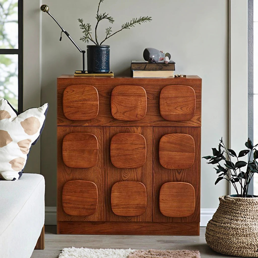 Vintage Solid Wood Sideboard Cabinet Panel Style Living Room Furniture with Home Storage for Farmhouse Entry Hotel Home Office