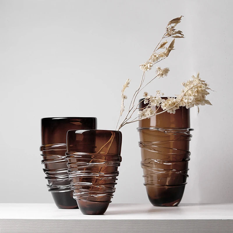 Hydroponic Vases Home Decoration Glass Flower Vase Elegant Modern Interior Art Vases Table Decorating Vase for Dried Flowers