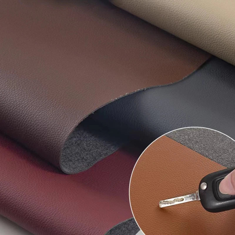 Litchi Textured Leather Fabric Wear-resisting for Sofa Furniture Soft Bag Background Wall Designer Diy Sewing Material Cloth