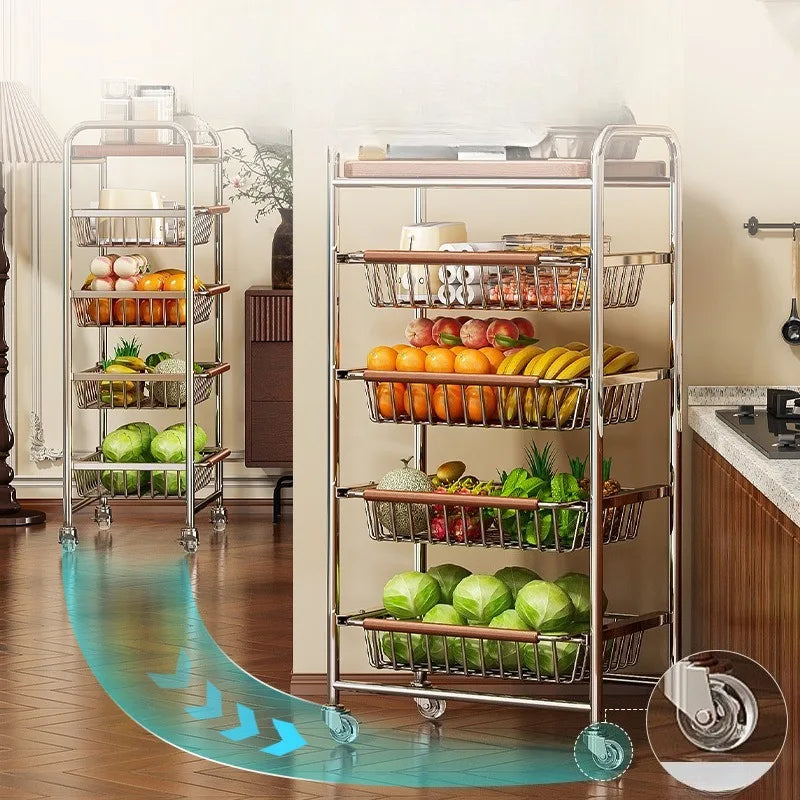 Kitchen Storage Shelf Modern Sliding Racks Corner Organization Rack Multifunctional Shelves Organizers Kitchens Accessories