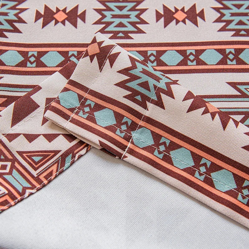 Boho Kitchen Curtain Bohemian Cafe Geometric Striped Small Window Drape Light Filtering Farmhouse Country Rustic for Bathroom RV