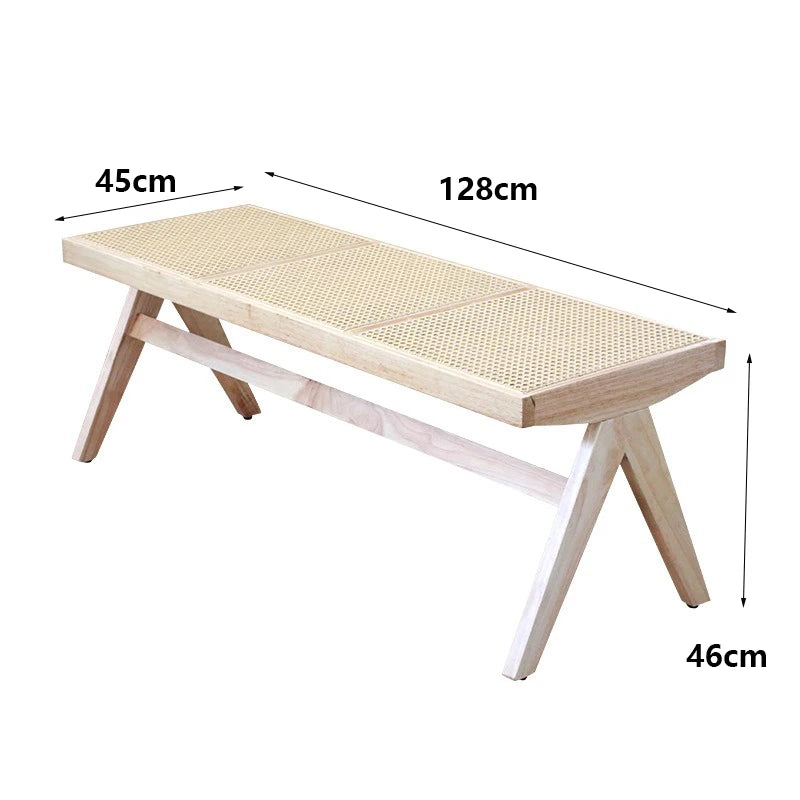 Vintage Wooden Stools Bench Woven Stools Modern Living Room Ottomans Outdoor Single Person Ottomans Entrance Hall Furniture