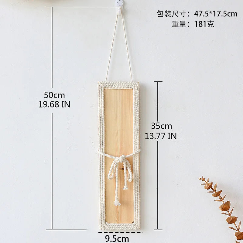 Bohemian with Hand Ceremony Woven Rope Wood Wall Decoration Simple Home Living Room Homestayings Kawaii Room Decor