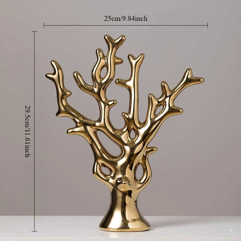 Modern Ceramic Animal Figurine Decorative Statue Deer Porcelain Figurine Home Desktop Decor Christmas Birthday Wedding Gift