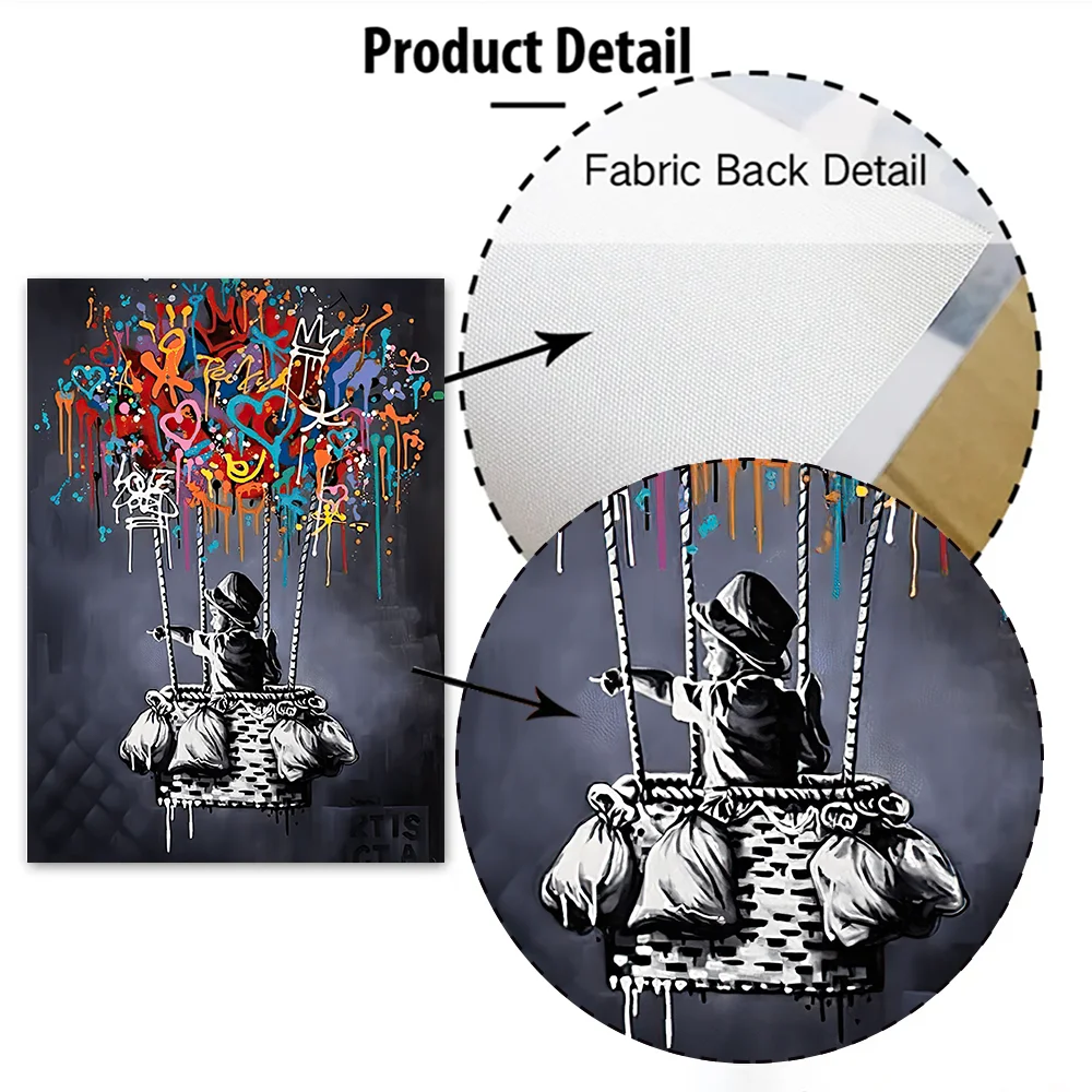 Classic Abstract Wall Art Banksy Street Graffiti Wall Art HD Canvas Print Poster Home Living Room Bedroom Decoration