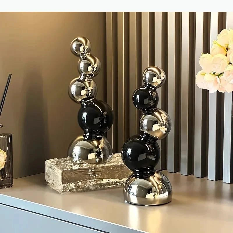 Spherical Sculpture Ornaments Desk Decoration Modern Crafts Abstract Ceramic Statue Room Aesthetics Decor