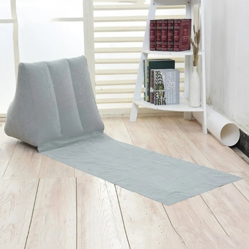 Inflatable Wedge Pillow With Mat PVC Flocking Travel Portable Back Support Triangle Cushion Beach Pillow