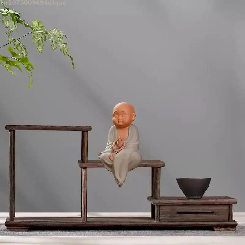 Natural Solid Wood Decorative Shelves for Wine Tea Sets Pedestal Crafts Vase Flower Pot Bonsai Buddha Display Stand Storage Rack