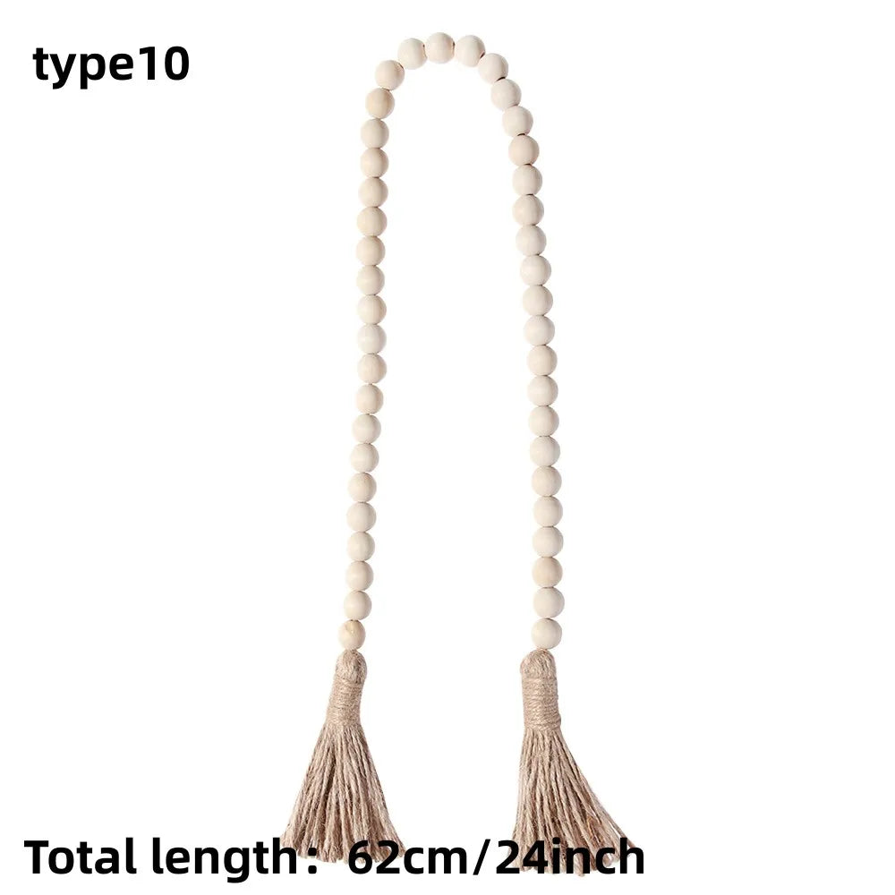 Farmhouse Wall Hanging Home Decor DIY Handmade  Tassel Bead Ornament Boho Gift with Tassels Decor Prayer Boho Beads