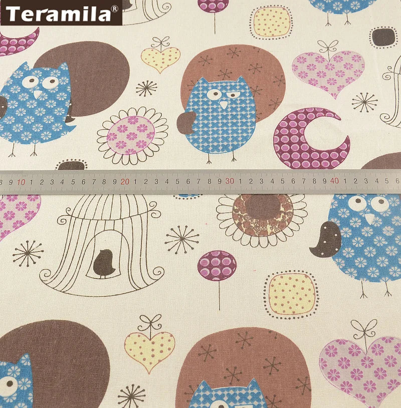 TERAMILA Cotton linen fabrics Map of the Word Home décor Sewing Material for Tablecloth Pillow Curtain Cushion Tissu