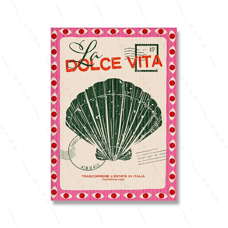 Maximalist Pink Party Coffee And Pastries Quotes Print Murals Beach Club Wall Art Canvas Painting Posters Living Room Home Decor