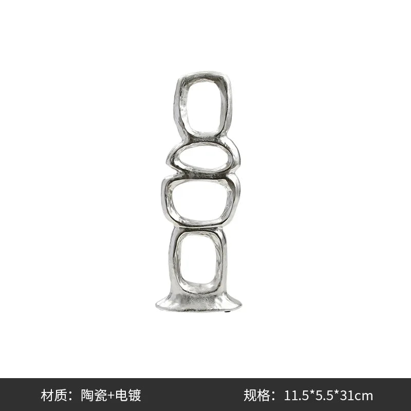 Minimalist Ceramic Ornaments Abstract Art Sculpture Home Accessories Living Room Statue Miniatures Decoration Crafts Figurines