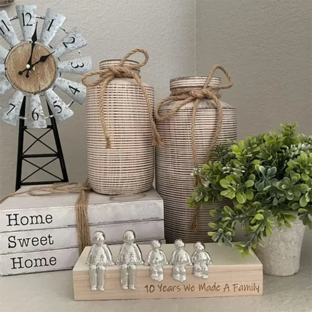 Decoration Family Statue Desktop Decorations Family Keepsake Metal Art Puzzle Decorative Figurines Animal Ornaments