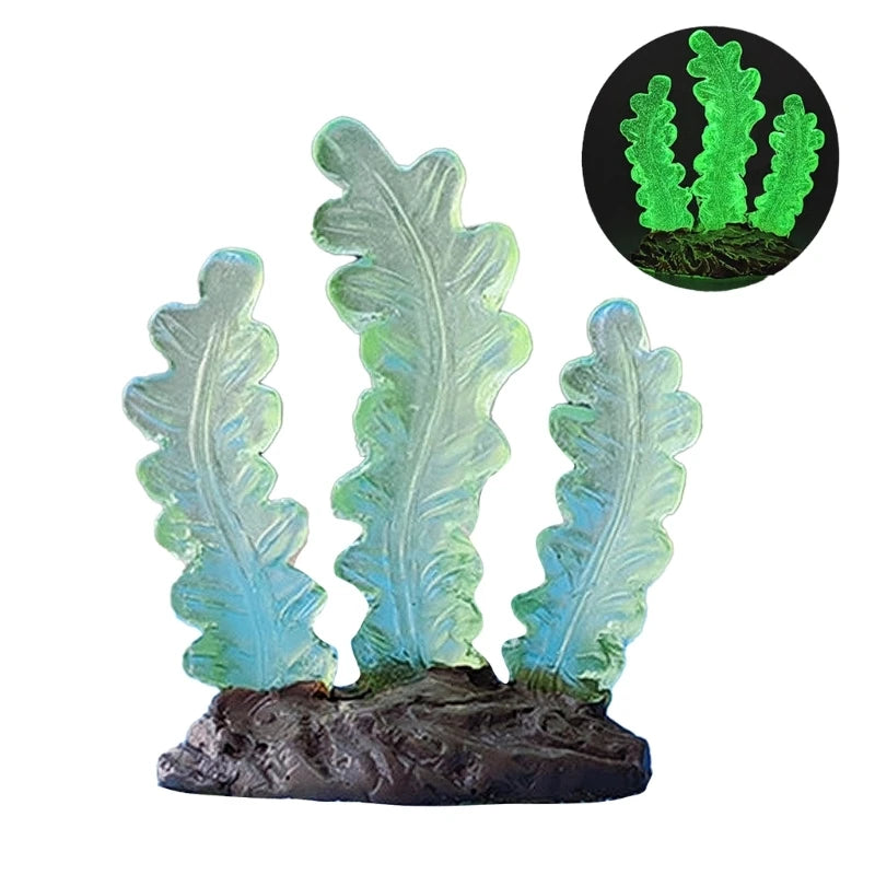 AquaticWater Coral Figurine Fishtanks Glowing Decors Aquariums Sinkable Ornament