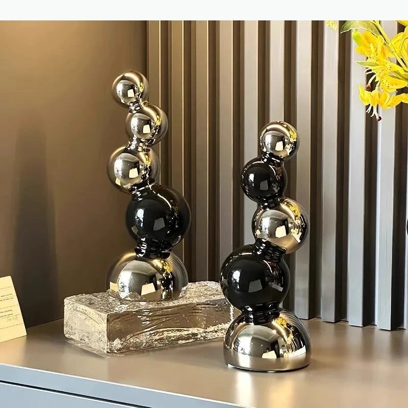 Spherical Sculpture Ornaments Desk Decoration Modern Crafts Abstract Ceramic Statue Room Aesthetics Decor