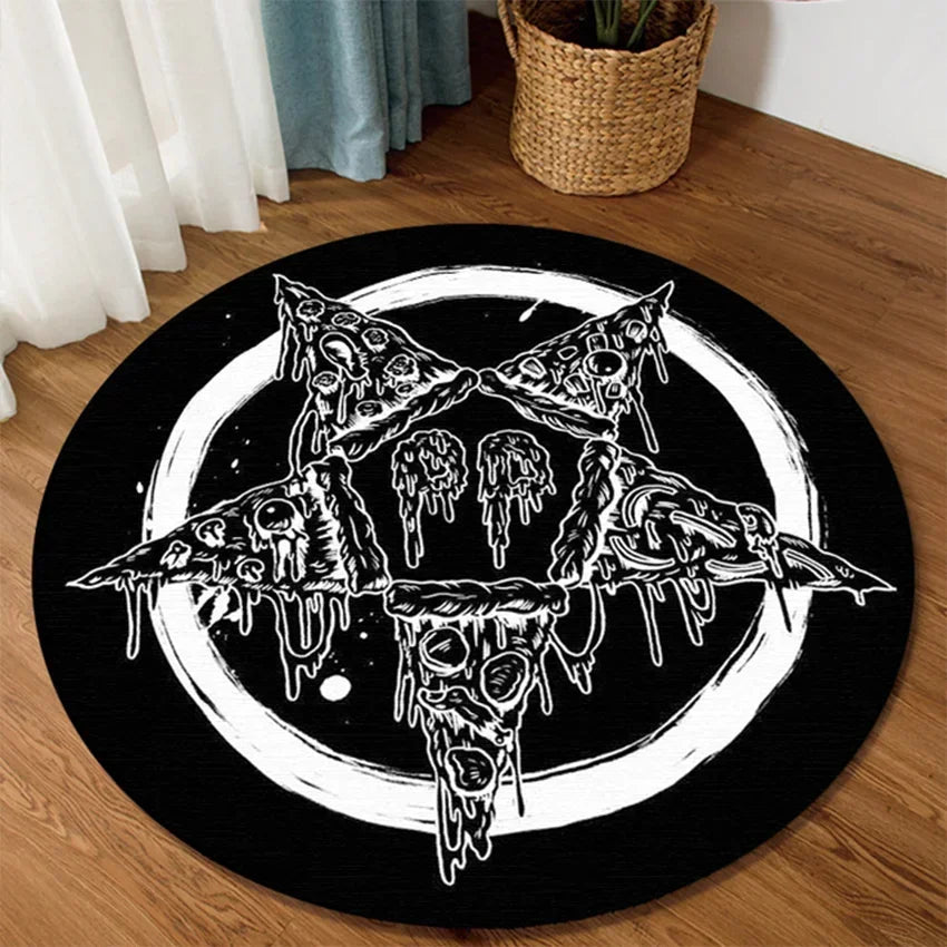 Home Decor Personalized Carpet Round  Gothic Satanic  Pet Mat Black  Divining  Bedroom rug