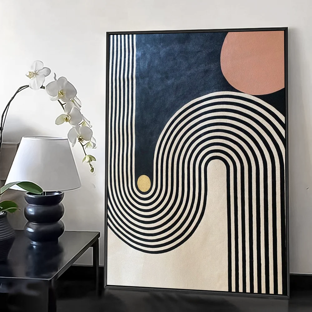 Bohemian styleAbstract Geometric Line boho Poster HD art sticky wall waterproof home living room bedroom bar aesthetic decoratio