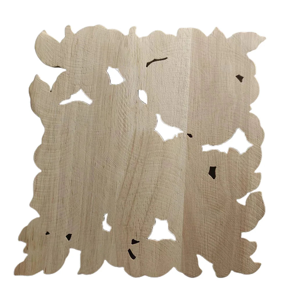 Natural Floral Wooden Figurines Crafts Wood Carved Corner Appliques Frame Wall Door Furniture Woodcarving Decorative