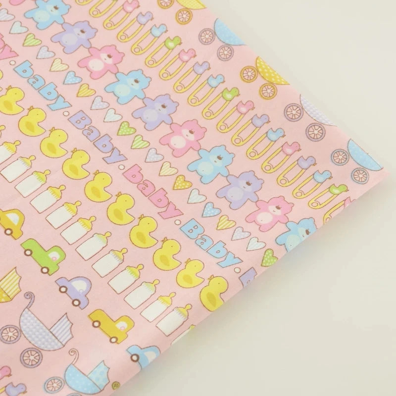 Textile Sewing Cloth Fabrics Pink Printed Cake Ice-Cream Designs Cotton Fabric Quilting Tela Bedding Scrapbooking Decoration