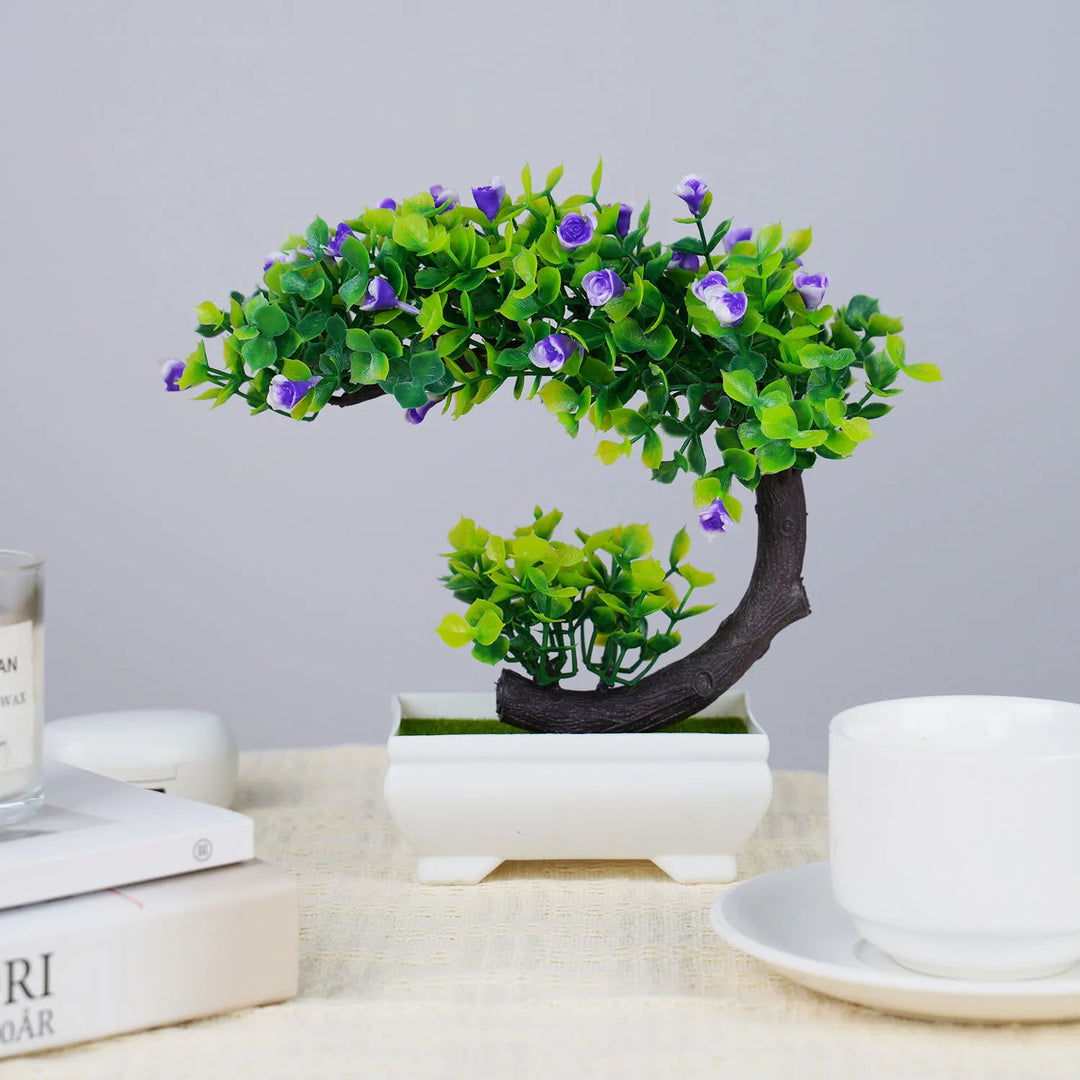 Artificial Plants Bonsai Small Tree Simulation Pot Plants Fake Flowers Table Potted Ornaments for Garden Home Hotel Decoration