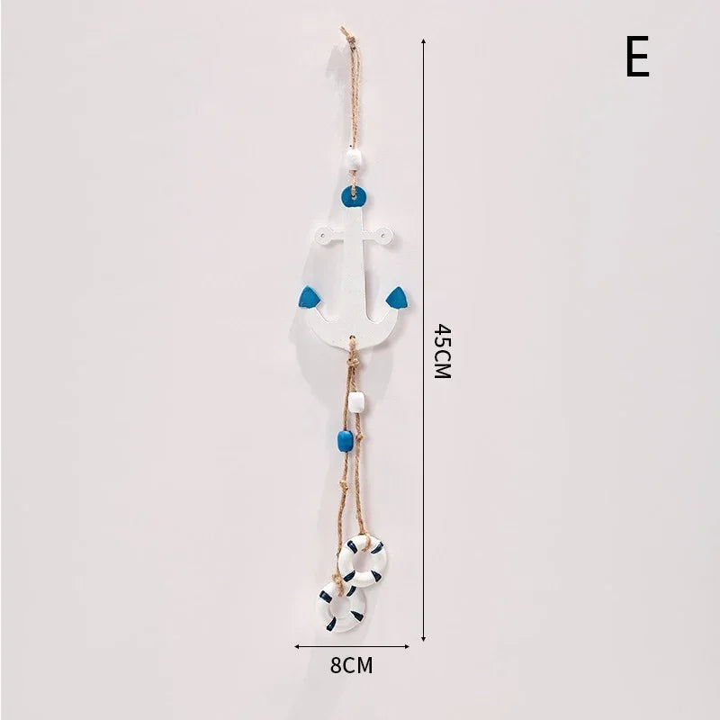 Mediterranean Style Decorative Pendant Home Background Wall Mounted Lighthouse Sailboat Wooden Crafts