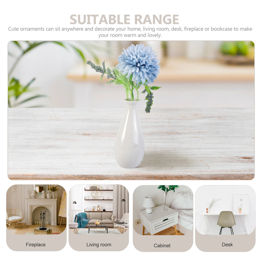 Ceramic Vase Small Flower Table Vases Mini Porcelain Decorative Modern White Cute for Flowers