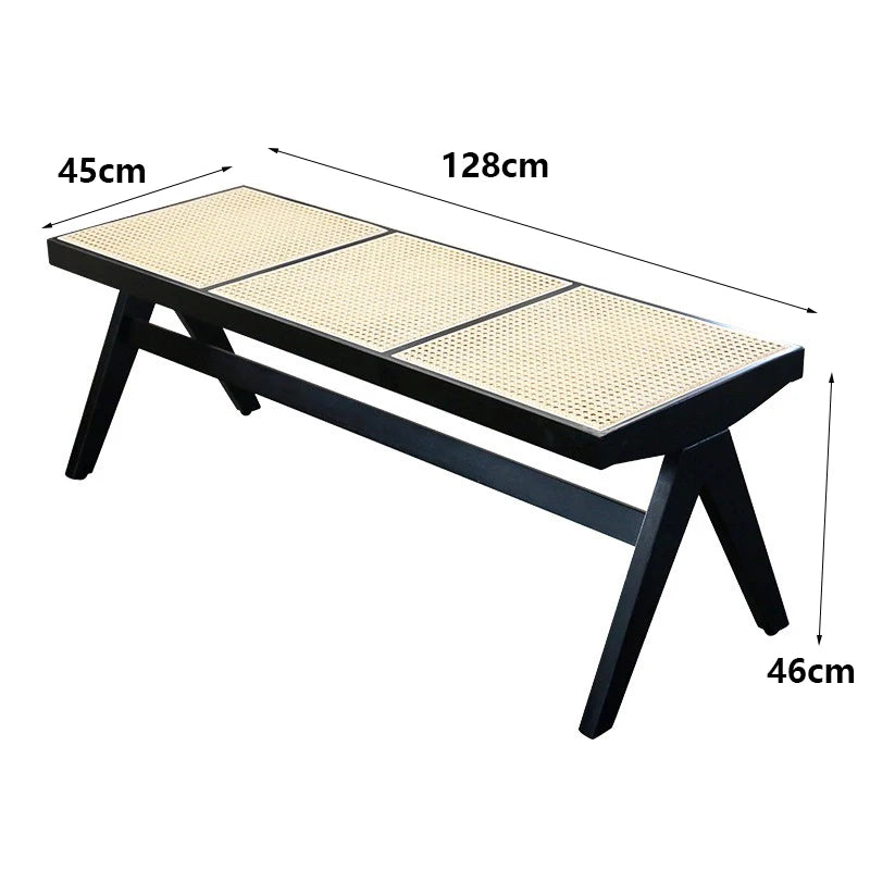 Vintage Wooden Stools Bench Woven Stools Modern Living Room Ottomans Outdoor Single Person Ottomans Entrance Hall Furniture