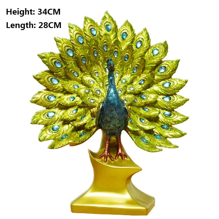 Creative Resin Peacock Decor Statue Sculpture Bookshelf Decor Accents Modern Decorative Desktop Figurine Accessories Gift