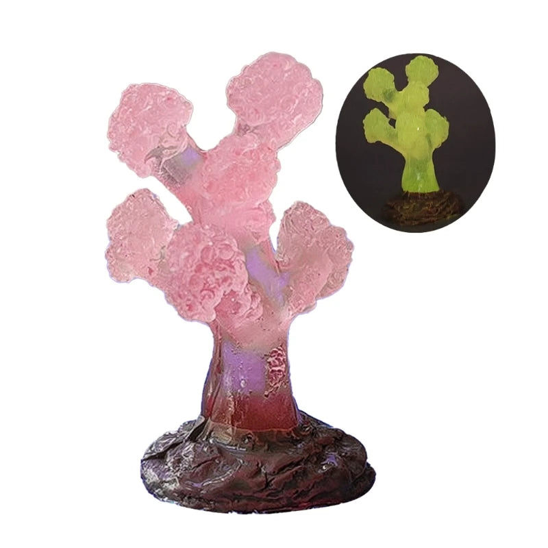 AquaticWater Coral Figurine Fishtanks Glowing Decors Aquariums Sinkable Ornament
