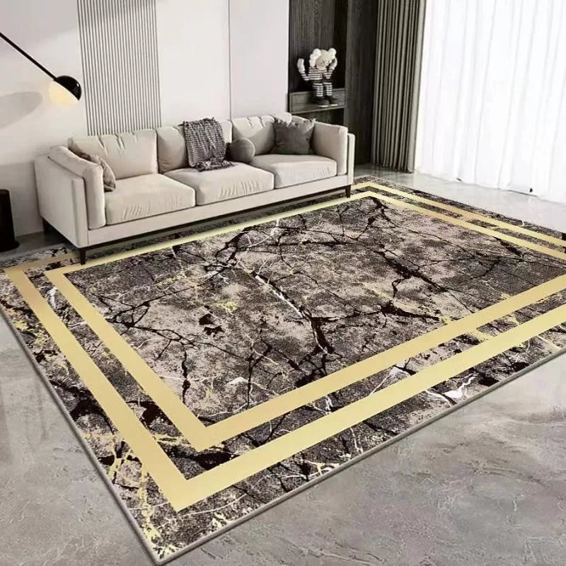 Beautiful European Luxury Print Large Area Rug Non-Slip Wear-resistant Carpet for Living Room Bedroom Soft Floor Mat Home Decor