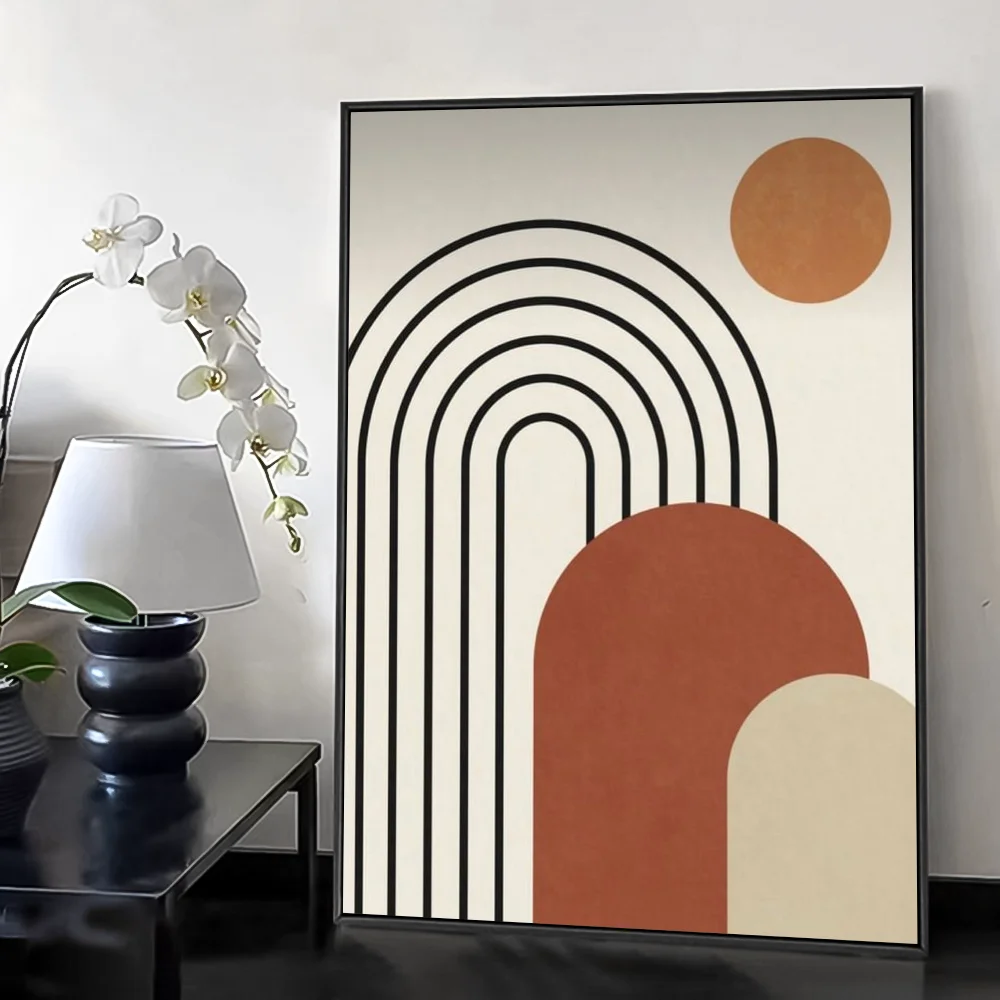 Bohemian styleAbstract Geometric Line boho Poster HD art sticky wall waterproof home living room bedroom bar aesthetic decoratio