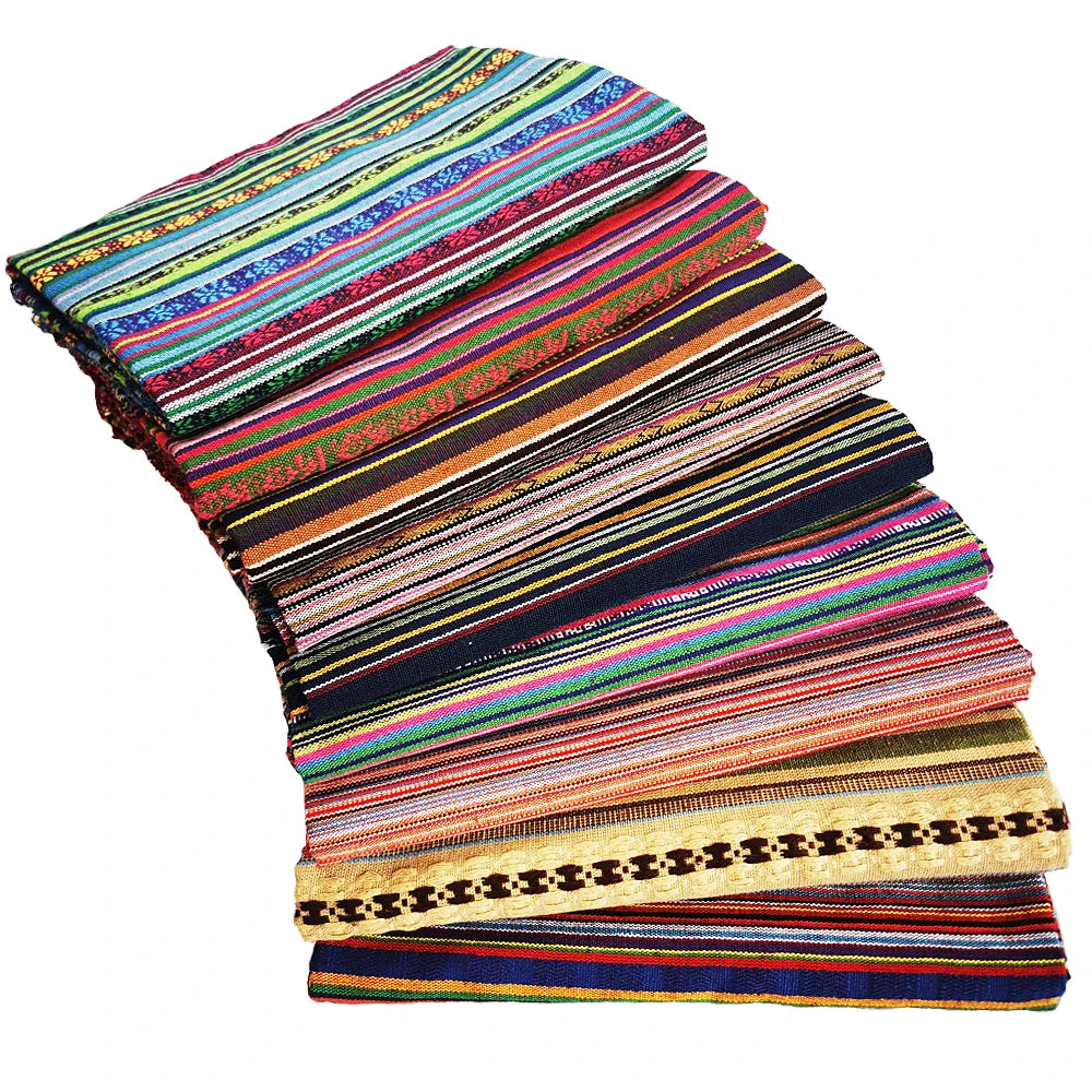 Teramila Ethnic Cotton Linen Fabric 0.5-2Yards Hotel Bar Tablecloth Pillow Sofa Cover Patchwork Curtain Decorative Textile