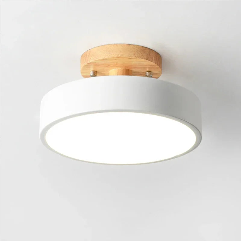 Nordic Entrance Hallway Ceiling Lamps Balcony Wood Round Cloakroom Dining Room Study Bedroom Light Bathroom Industrial Lighting