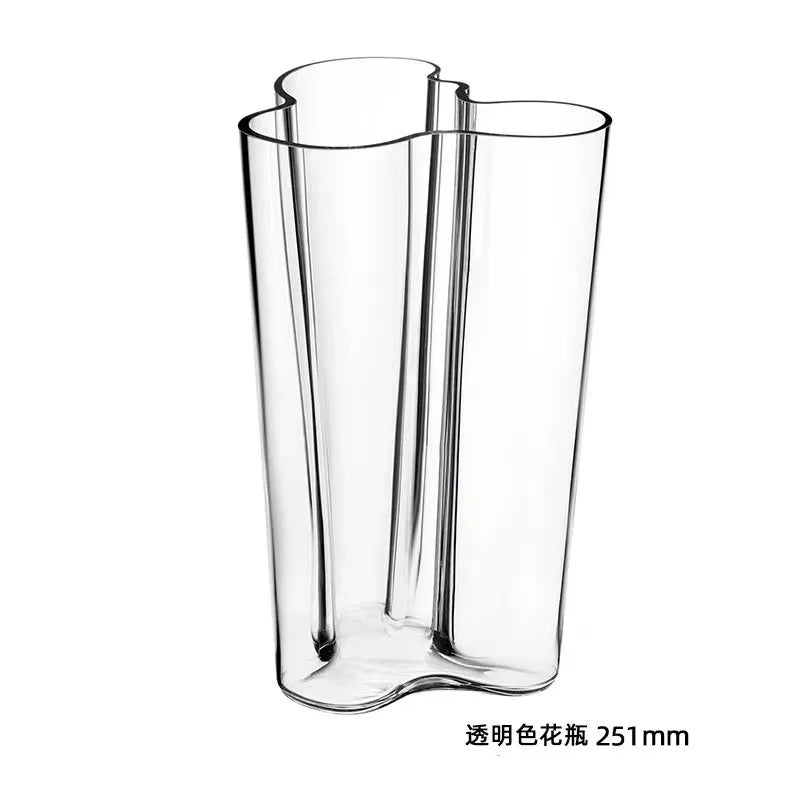 Ins Style Glass Vase Living Room Dried Flowers Glass Transparent Dill Home Decoration Accessories Wide Mouth Flower Vases