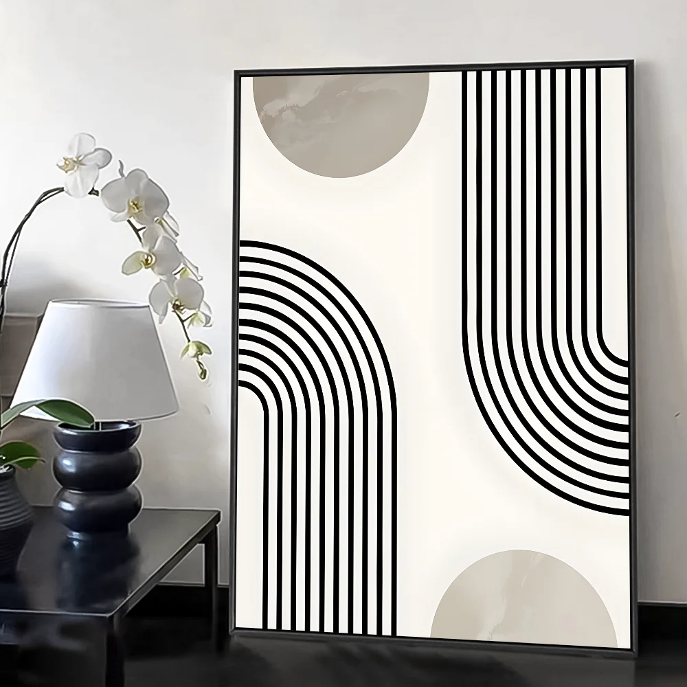 Bohemian styleAbstract Geometric Line boho Poster HD art sticky wall waterproof home living room bedroom bar aesthetic decoratio