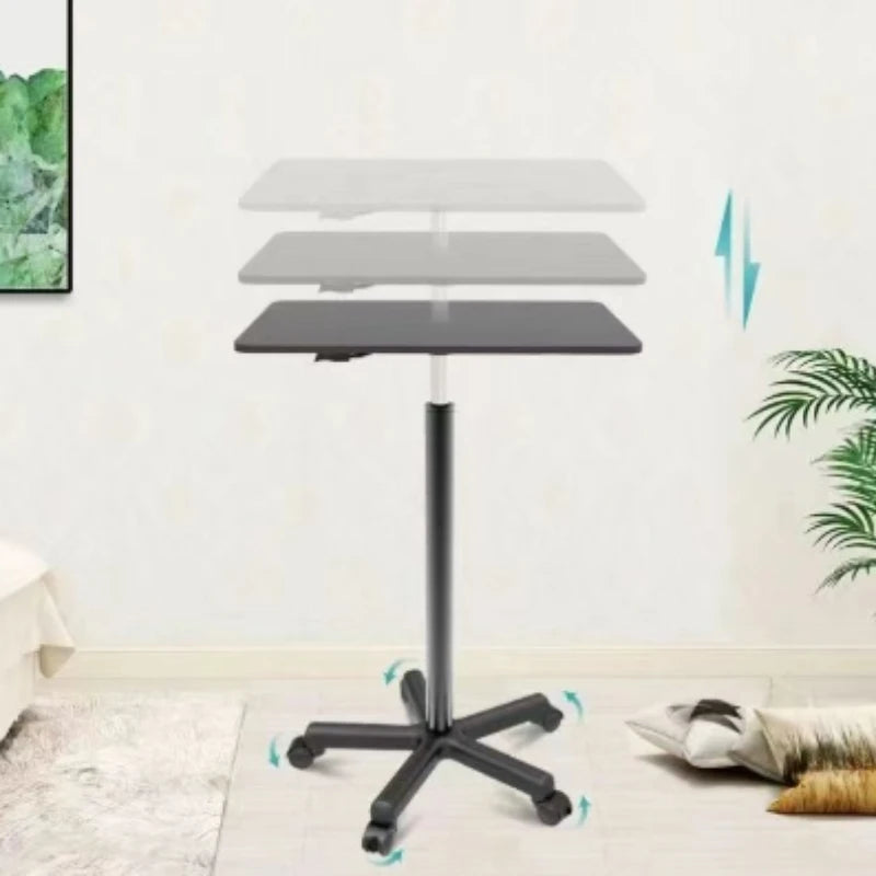 Modern Mobile Adjustable Desk, Dormitory Laptop Workstation, Small Bedside Table with Casters, Live Streaming Desk