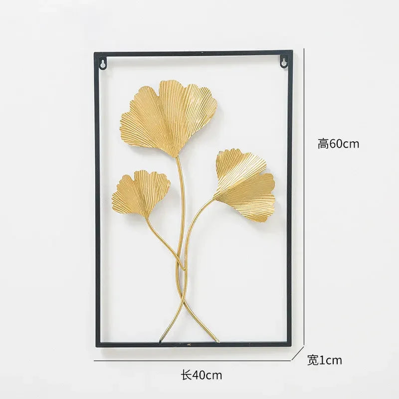 Wall Hanging Decoration Ornament Modern Light Luxury Wrought Iron Crafts Pendant Art Aesthetic Living Room Hotel Shop Decor