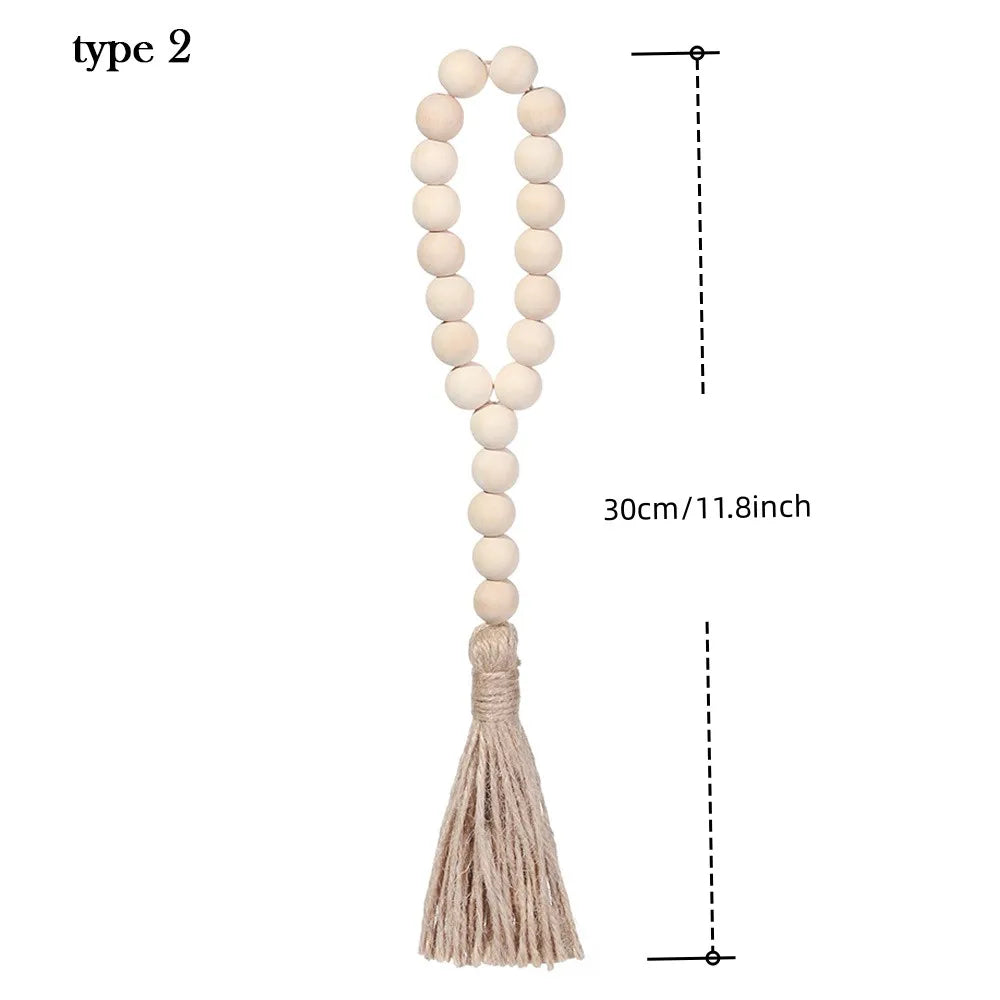 Farmhouse Wall Hanging Home Decor DIY Handmade  Tassel Bead Ornament Boho Gift with Tassels Decor Prayer Boho Beads