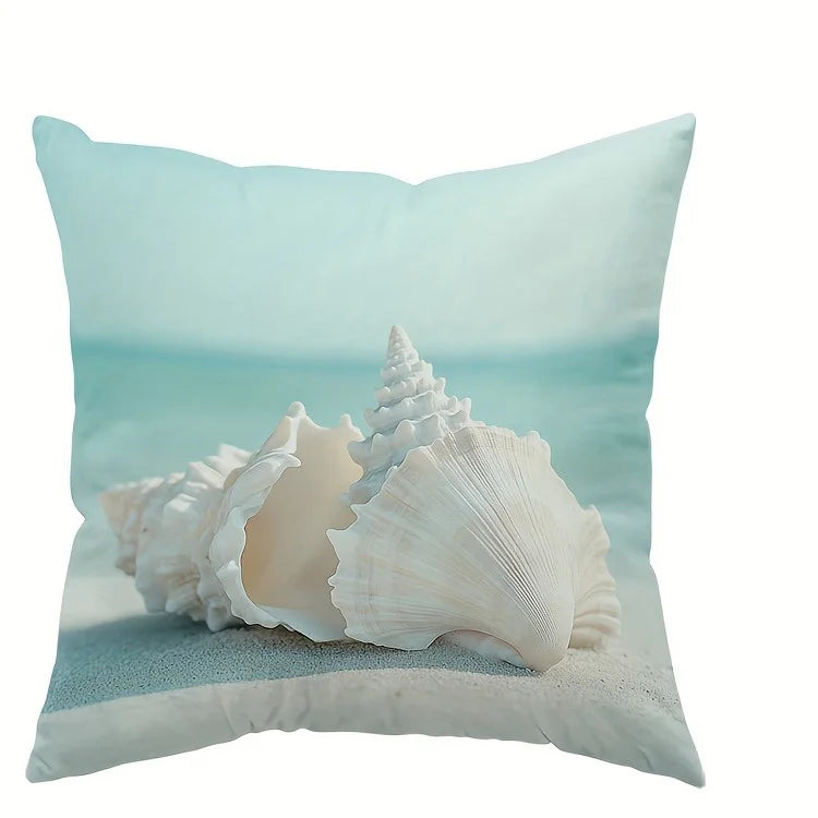 Beach-themed Pillowcase: Relax & Decor ,Sofa bedroom cushion cover, single-sided printing, without pillow core