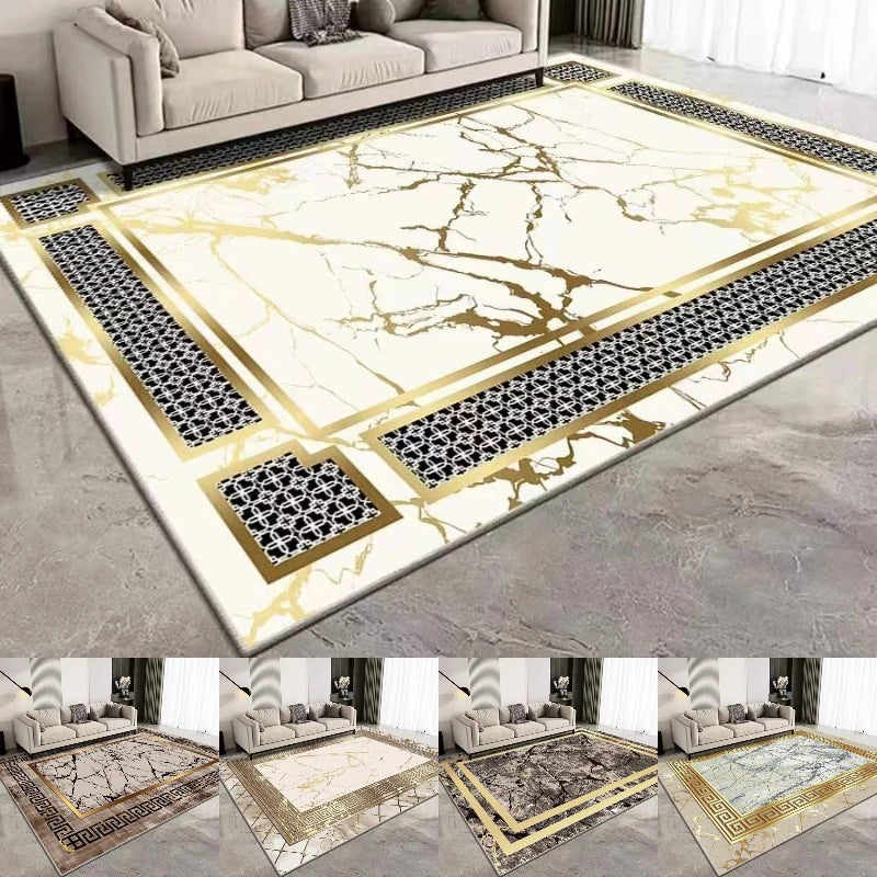 Beautiful European Luxury Print Large Area Rug Non-Slip Wear-resistant Carpet for Living Room Bedroom Soft Floor Mat Home Decor