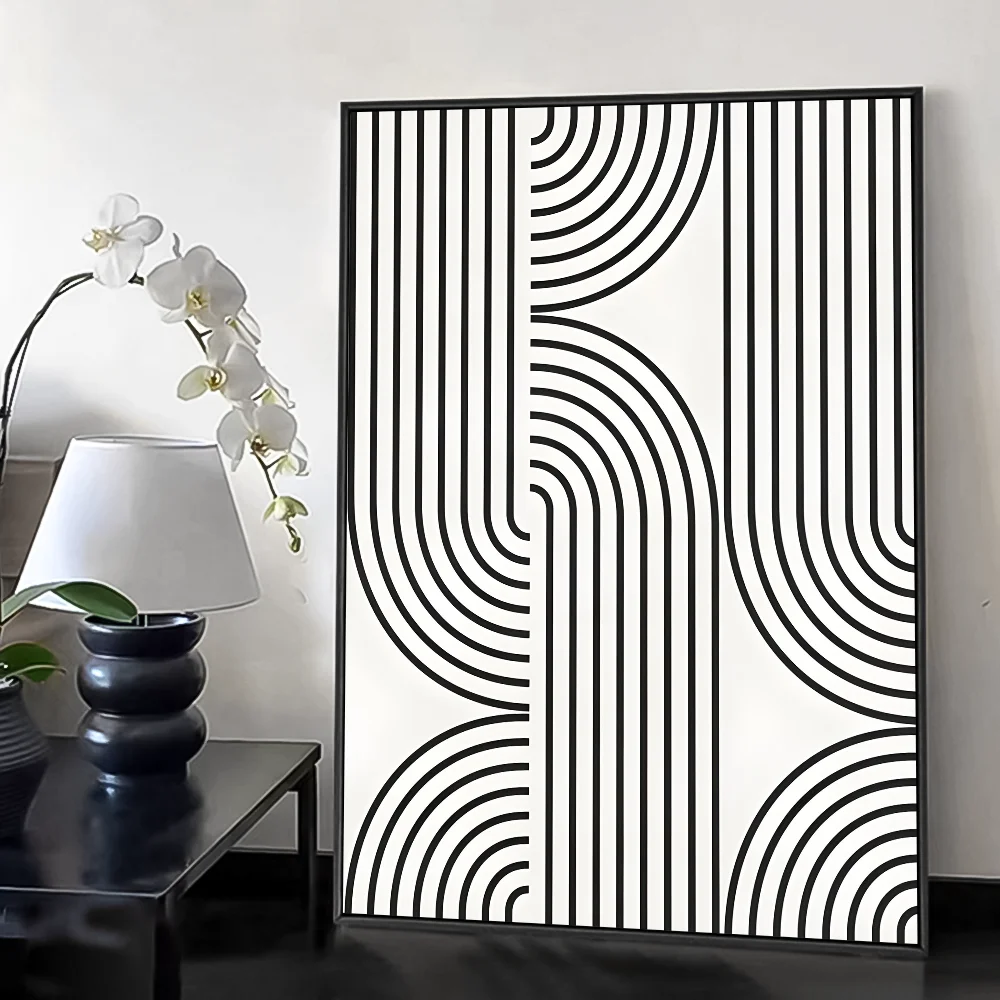 Bohemian styleAbstract Geometric Line boho Poster HD art sticky wall waterproof home living room bedroom bar aesthetic decoratio