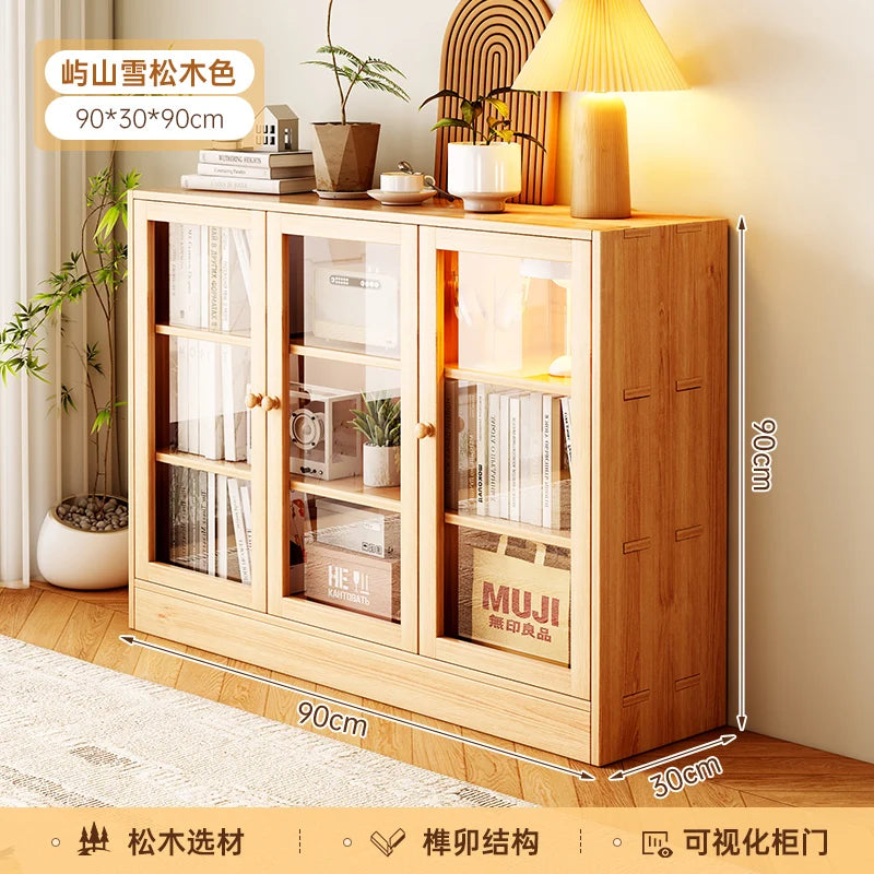 Wood Rustic Storage Cabinet Narrow Luxury Design Multifunction Display Cabinet Retro Elegant Muebles Salon Living Room Furniture