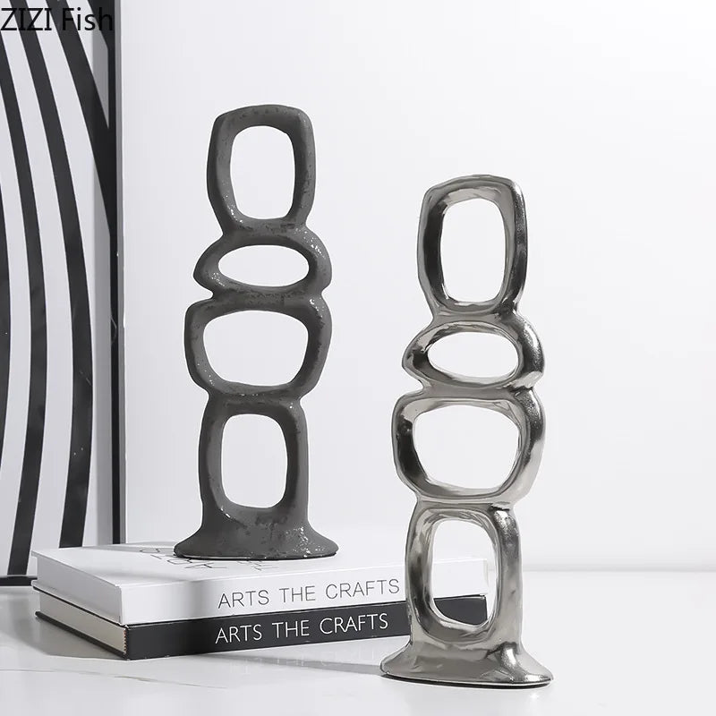 Minimalist Ceramic Ornaments Abstract Art Sculpture Home Accessories Living Room Statue Miniatures Decoration Crafts Figurines