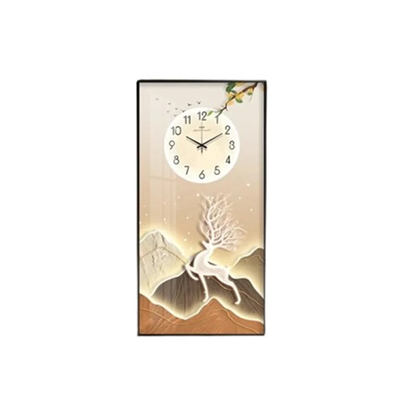 Classic Square Wall Clock Light Hanging Design Large Wall Clock Living Room Gold Montre Murale Salon Home Decorating Items