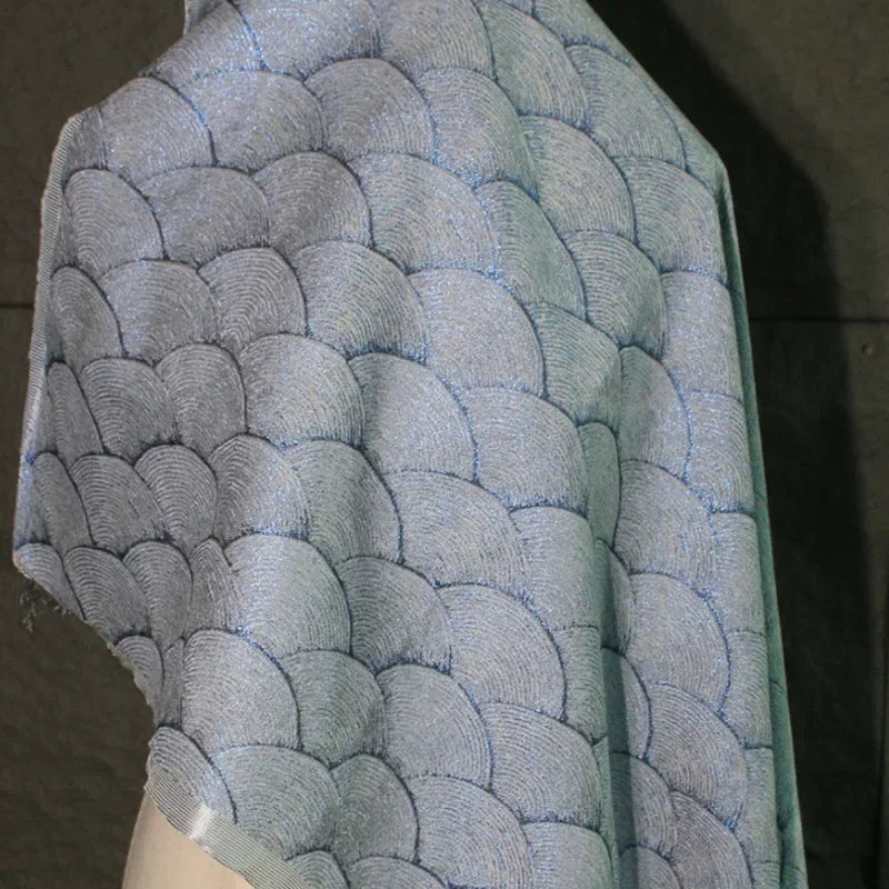 Textured Jacquard Fabric for Retro Dress Background Clothing Designer Cloth Apparel Diy Sewing Material