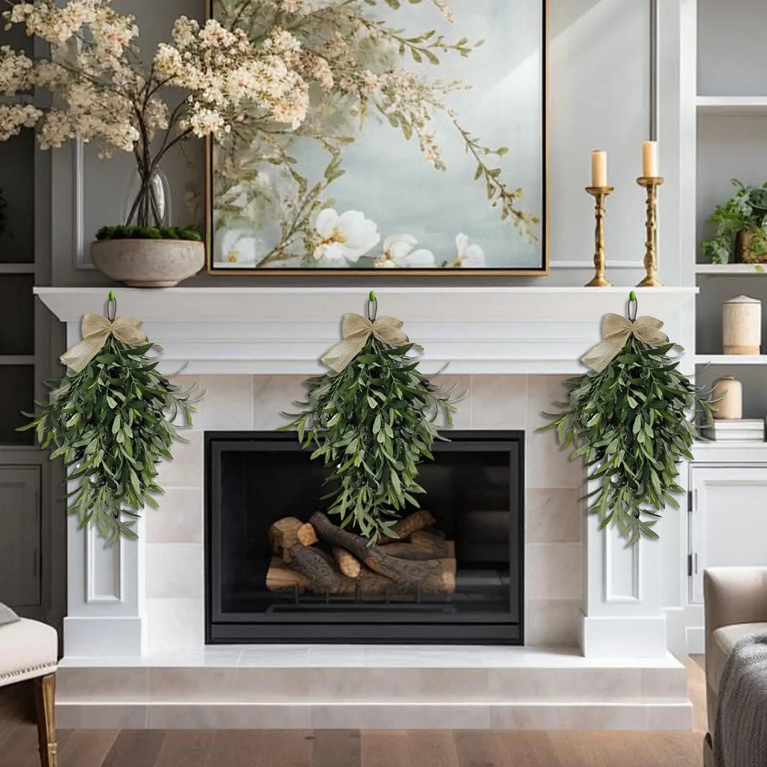 Artificial Olive  Wreath Artificial Plastic Plants fern Vine festival Wreath Wedding Home garden Wall Diy Archway Decoration