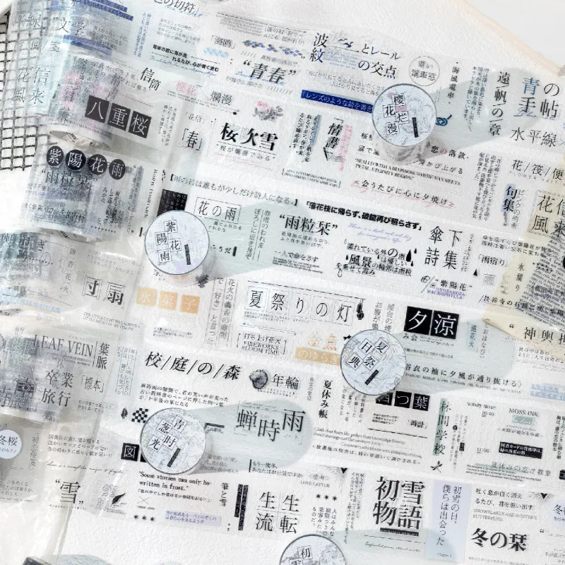 Japanese-Style Text Themed Decorative Stickers, Fun Tape Stickers for Hand Account DIY Materials