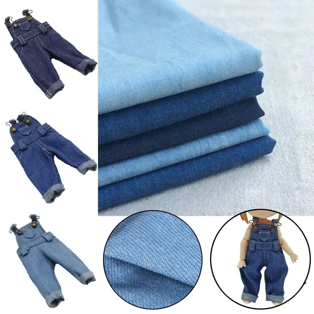 High Quality Cotton Fabric Home Textile Bedding Sewing DIY Dress Materials Washed Denim Clothes Handmade Doll Cloth