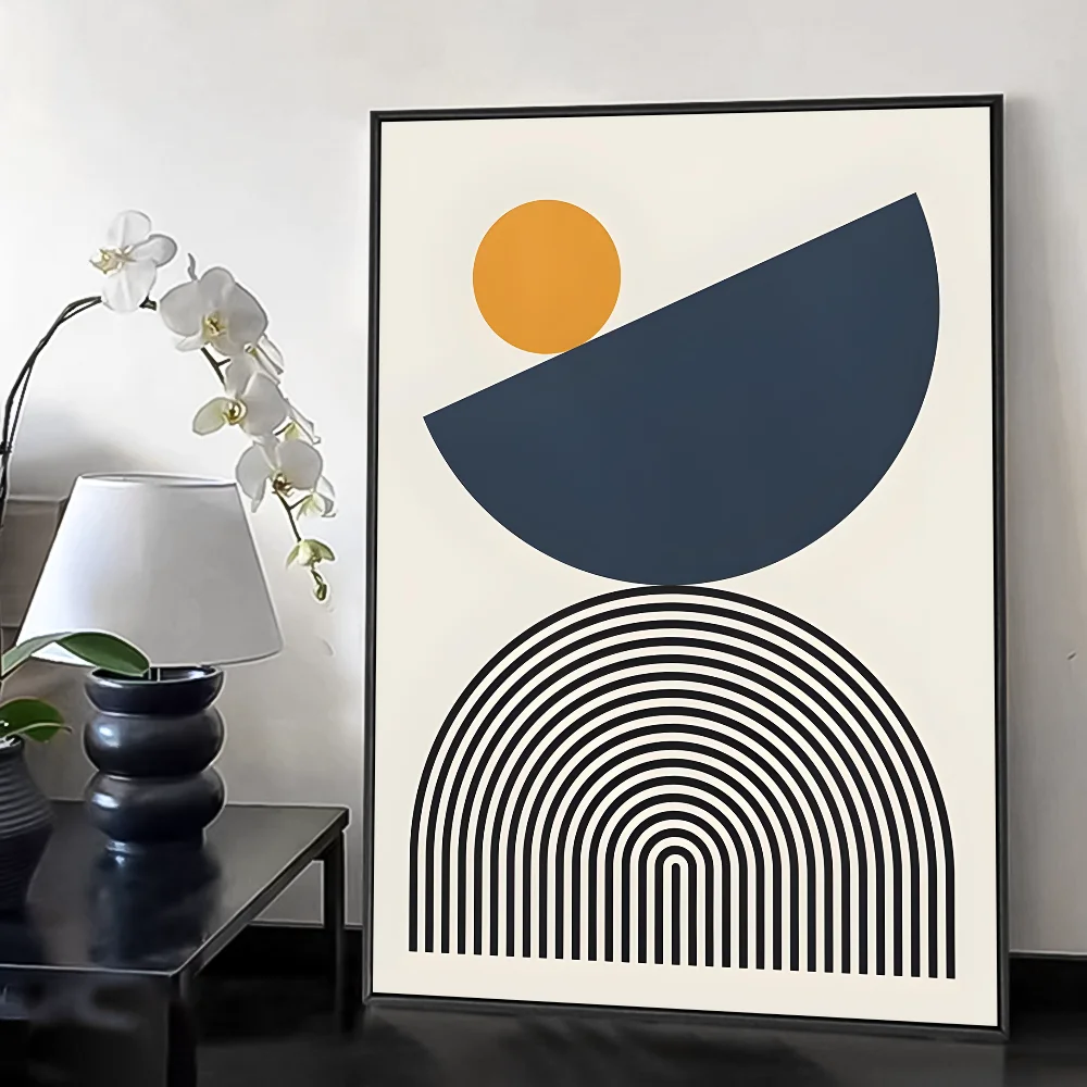 Bohemian styleAbstract Geometric Line boho Poster HD art sticky wall waterproof home living room bedroom bar aesthetic decoratio